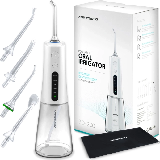 Hydropulseur buccal sans fil BERDSEN avec réservoir 300 ml et 5 modes