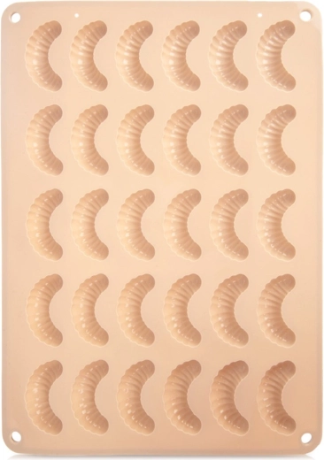 Siliconen bakvorm voor koekjes en pralines – hoorntjes, beige 34,5 × 24,5 × 1,2 cm