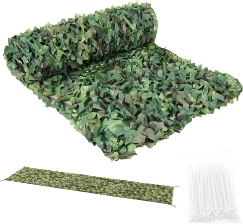 Camouflage Net 2 × 5 m GARDLOV Woodland with 100 Zip Ties