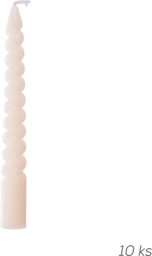 Dekorative gedrehte Kerzen rosa 10 cm, 10 Stk.