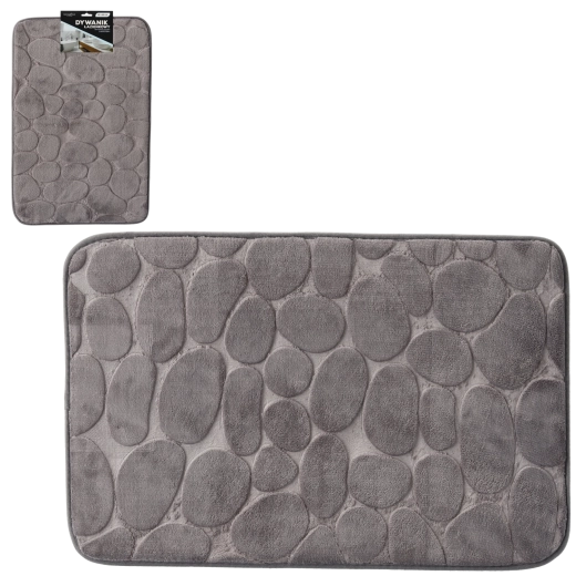 Gray microfiber bathroom mat 40 × 60 cm