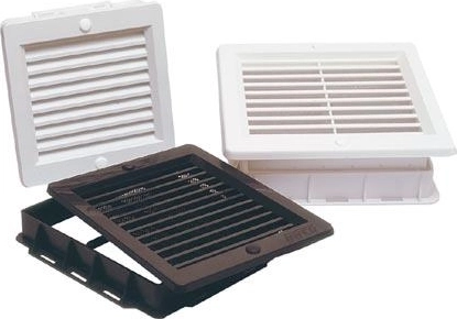 Ventilation grille with mesh 150 × 150 mm brown