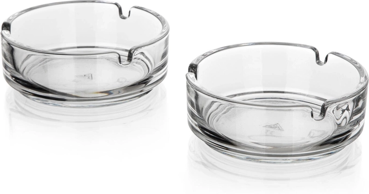Glas-Aschenbecher 10 cm – Set mit 2 Stück