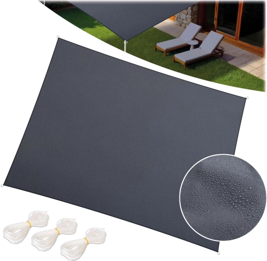 Rechthoekig schaduwdoek 3 × 4 m grijs