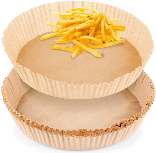 Caissettes en papier pour friteuse à air, rondes 20 cm, 50 pcs
