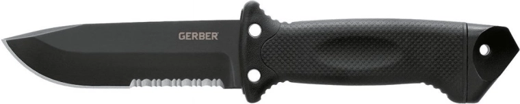 Gerber LMF II Infantry couteau tactique 12,5 cm, noir avec manche GFN caoutchouté et étui en nylon
