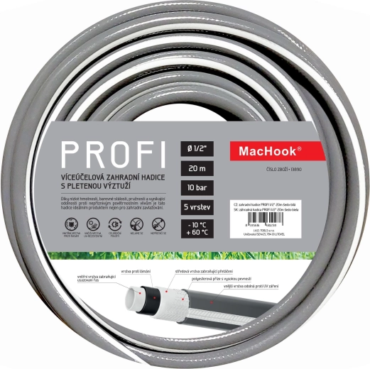 Profi Garden Hose 1/2" 20 m grey-white