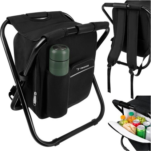Klappbarer Kühlrucksack mit Hocker TRIZAND 3-in-1, Tragfähigkeit 150 kg