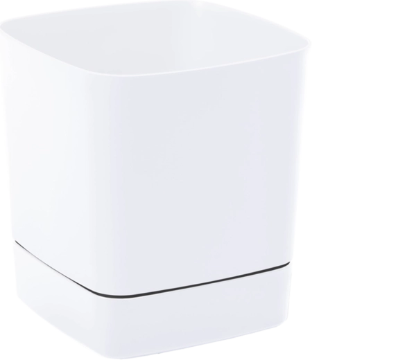 Cache-pot avec soucoupe Clima 19 × 19 cm blanc