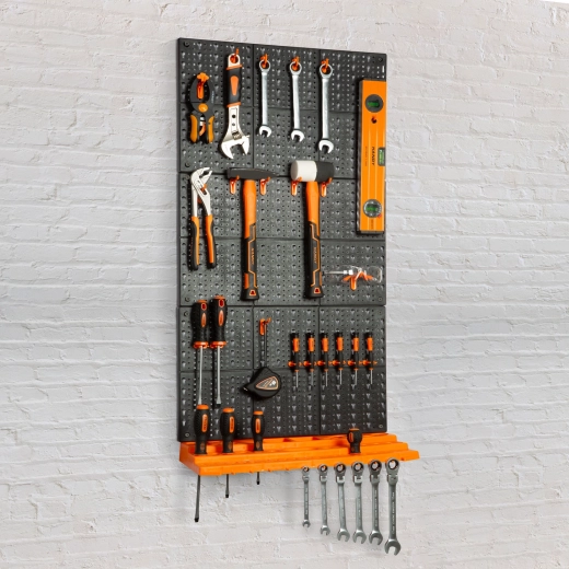 Organiseur mural pour outils avec 3 panneaux