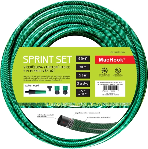 Garden Hose Sprint Set 3/4, 30 m, green