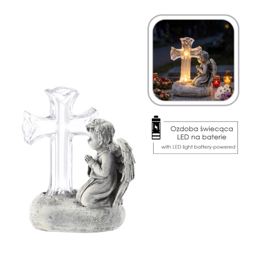 Decorative figurine Prayer of the Cross with LED lighting - 1 piece