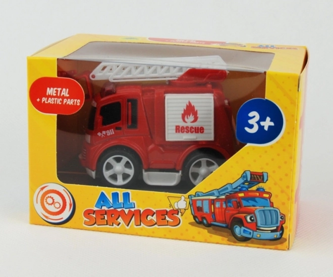 Metal vehicle in a box