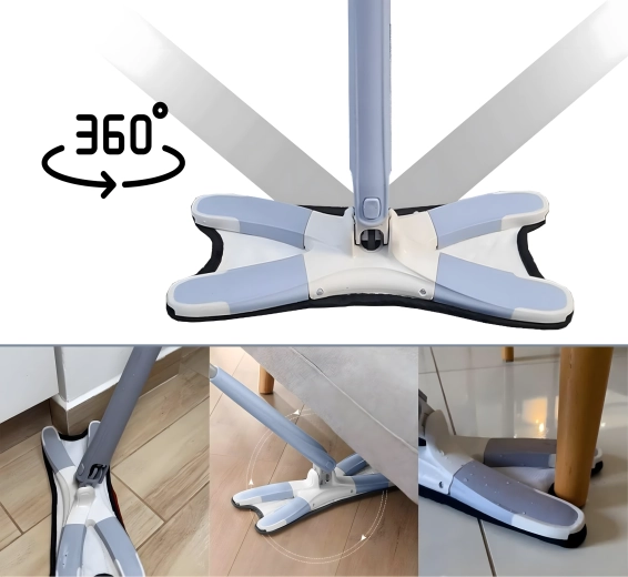 Flachmopp Twist Schmetterling mit Drehkopf und Ersatzbezug, selbstwringend