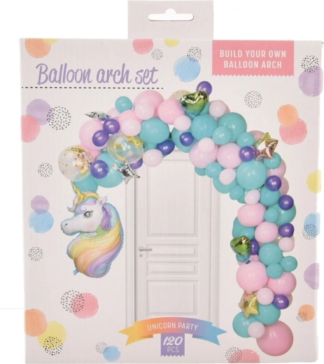 Unicorn latex and foil balloon garland 120 pcs