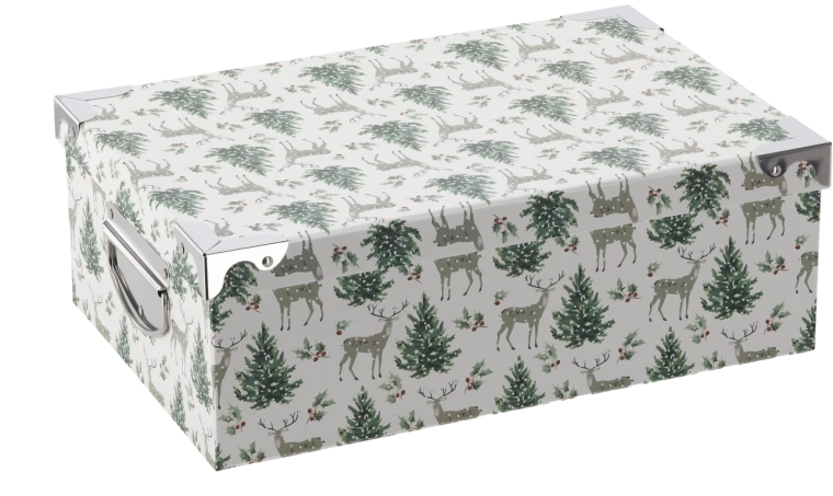 Weihnachts-Geschenkbox mit Metallbeschlägen 32 × 21,5 × 11,8 cm