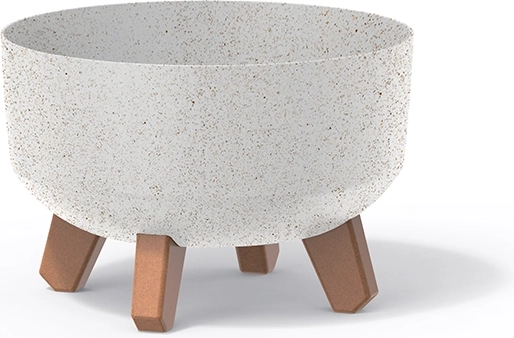 Cache-pot Gracia Low Eco Wood 23,5 cm – blanc