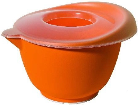 Mixing bowl with lid 23 cm 3.5 l, plastic with non-slip rubber, assorted colors