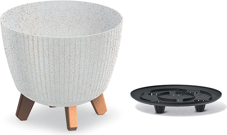 Cache-pot Lamia Eco Wood 28,8 cm blanc