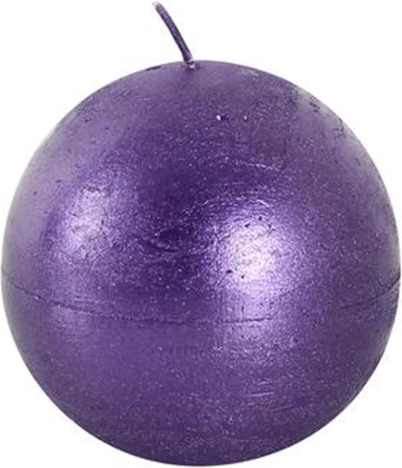Bougie ronde rustique 8 cm violette