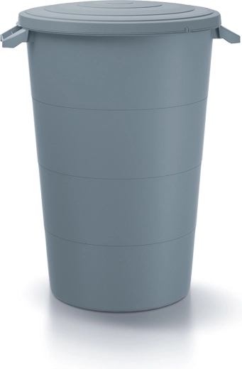 Kunststof container Smooth met handgrepen 80 l lichtgrijs