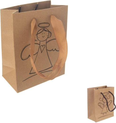 Sac cadeau en papier motif ange (mix) 11,5 × 6,5 × 14,5 cm