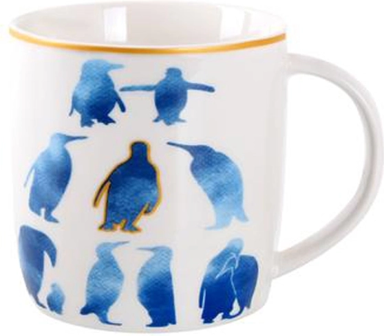 Keramische mok met blauwe print 350 ml