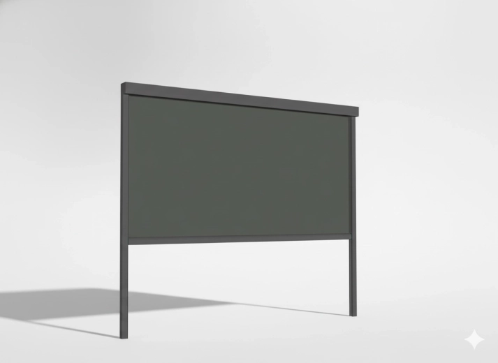 ZIP-rolgordijn voor aluminium pergola 3 m, windbestendige Teslin-stof, grijs