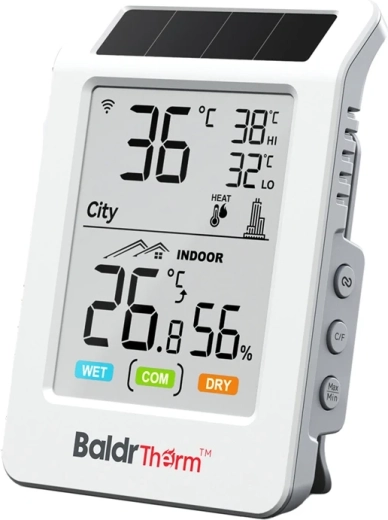 Baldrtherm op zonne-energie werkende Wi‑Fi thermo‑hygrometer HCS596WB