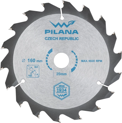 Lame de scie PILANA 160 mm, 18 dents, WZ, SK