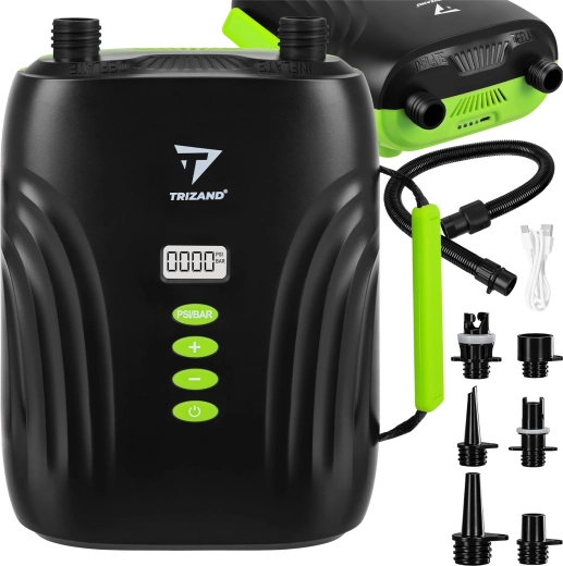 Rechargeable electric SUP pump Trizand 20 PSI with LCD and USB-C