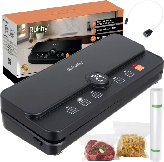 Soudeuse sous vide Ruhhy 110 W 80 kPa avec coupe-film et réservoir pour rouleau - 1 pièce