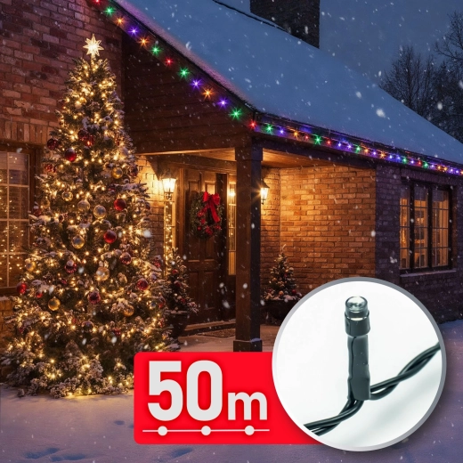 Guirlande lumineuse LED multicolore de 50 m, 1000 LED