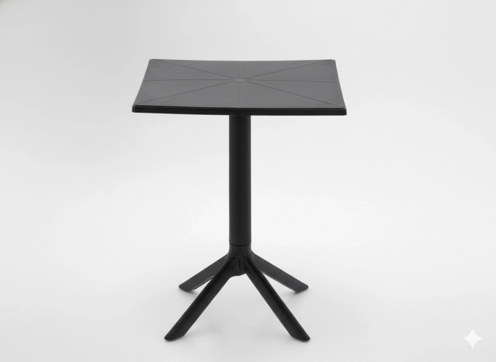 Garden square table 60 × 60 × 77.5 cm black