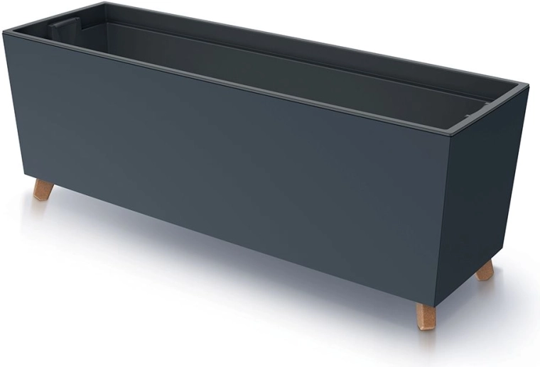 Pflanzkasten mit Einsatz auf Füßen, anthrazit, 77 cm