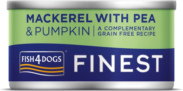 Hondenvoer in blik met makreel, pompoen en erwtjes FISH4DOGS 85 g
