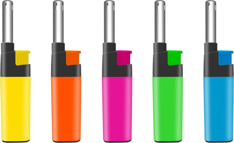 Refillable gas lighter, assorted colors - 1 piece