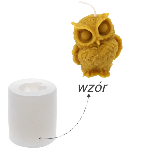 Siliconen kaarsenmal met uilenmotief