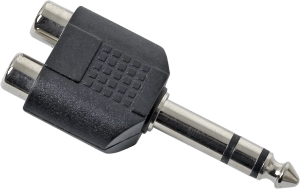 Y adapter 2× RCA socket to 6.3 mm Jack plug