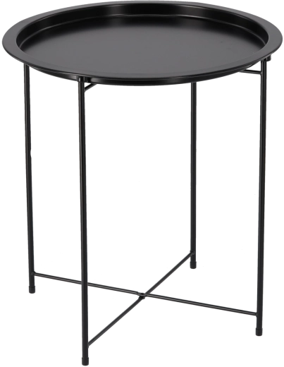 Table basse ronde en fer thermolaqué 47 × 47 × 50,5 cm noire