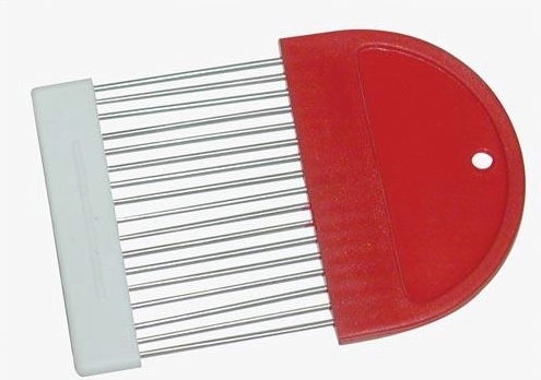 Uienhouder voor snijden 11 × 7,5 cm, kunststof en metaal