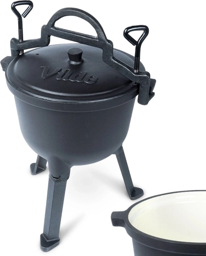 Chaudron en fonte émaillée sur pieds avec couvercle CAST LINE 4 l