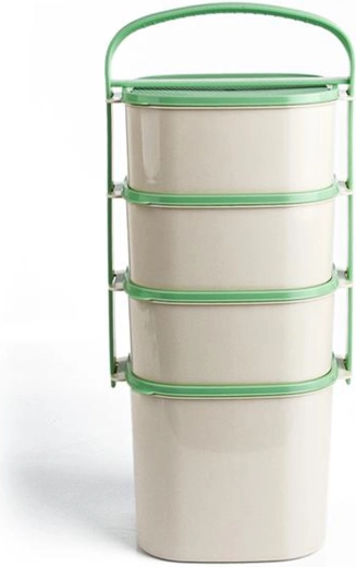 Porte-repas en plastique TORO 3× 1,2 l + 1× 2 l, couvercles assortis