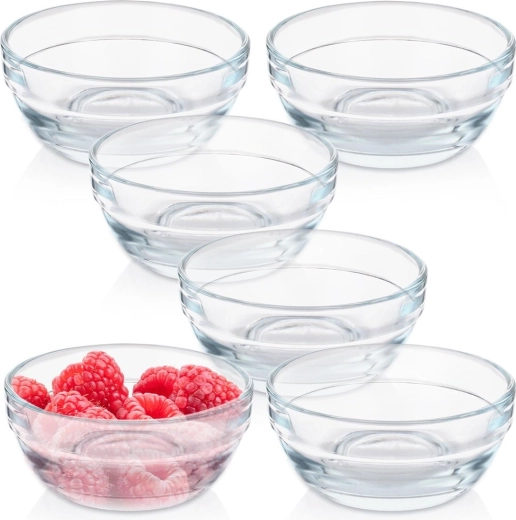 Coupelles en verre 7,5 cm 80 ml, lot de 6 pièces