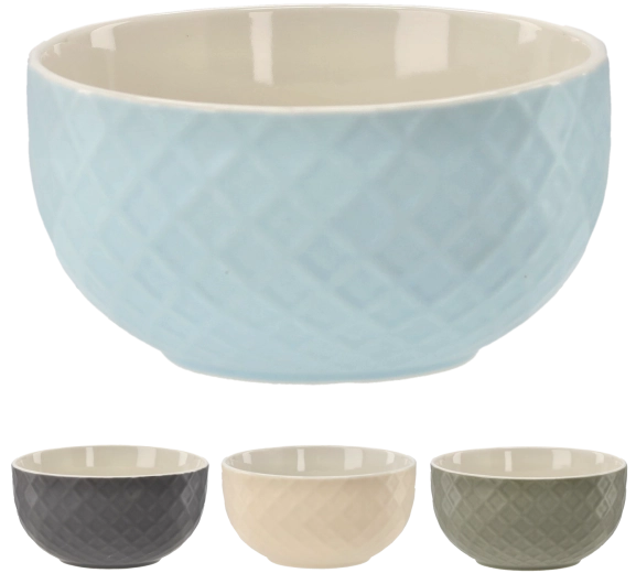 Bol en porcelaine Karo 550 ml, lot de 4