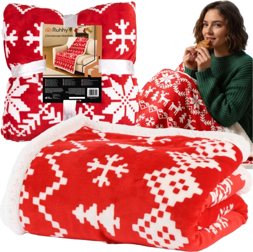 Couverture de Noël réversible Ruhhy 130 × 170 cm