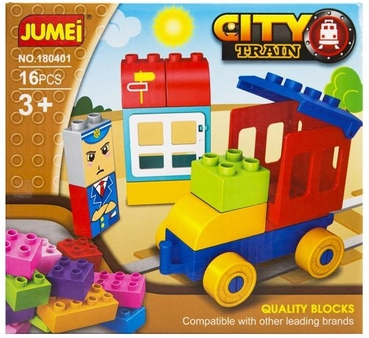 Jumei Baukasten City Zug 16 Teile – 1 Stück