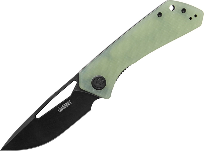Kubey Thalia Black Jade zakmes 8,3 cm, lichtgroen G10 met clip