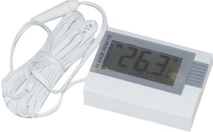 Digital thermometer for indoor and outdoor use, white
