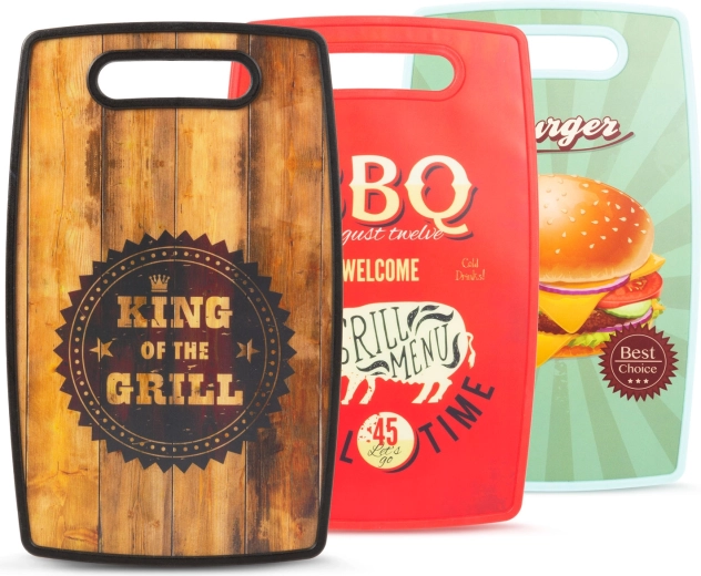 Plastic snijplank met BBQ-motief - 1 stuk